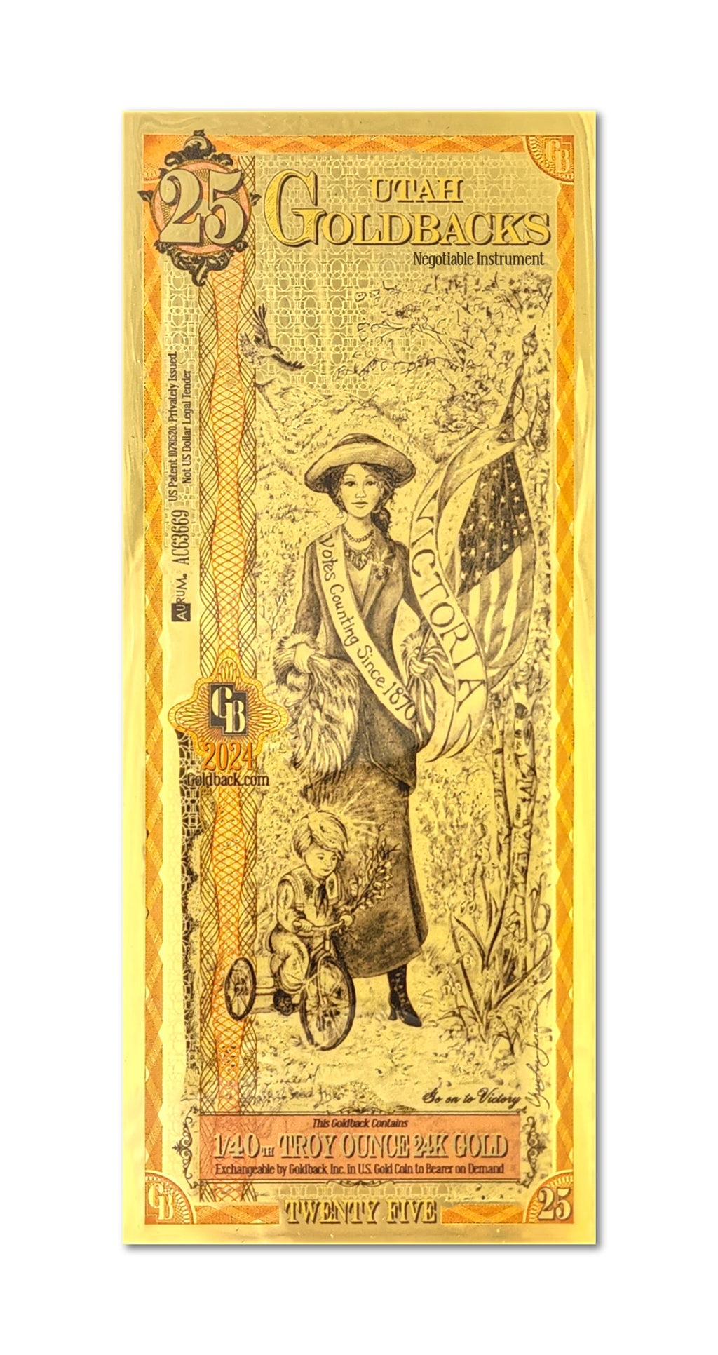 Utah Goldbacks 25 - Gwenly Elva