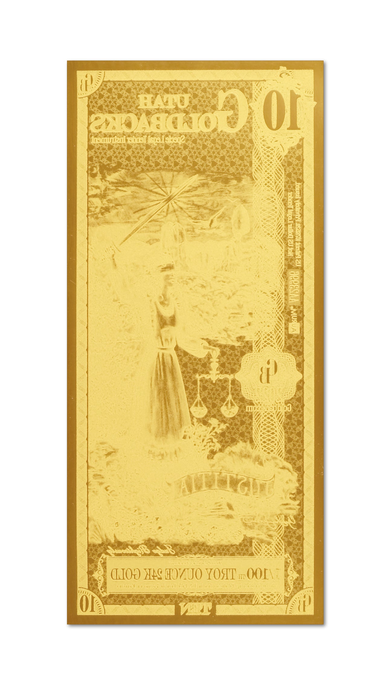 Utah Goldbacks 10 - Justitia (Justice)