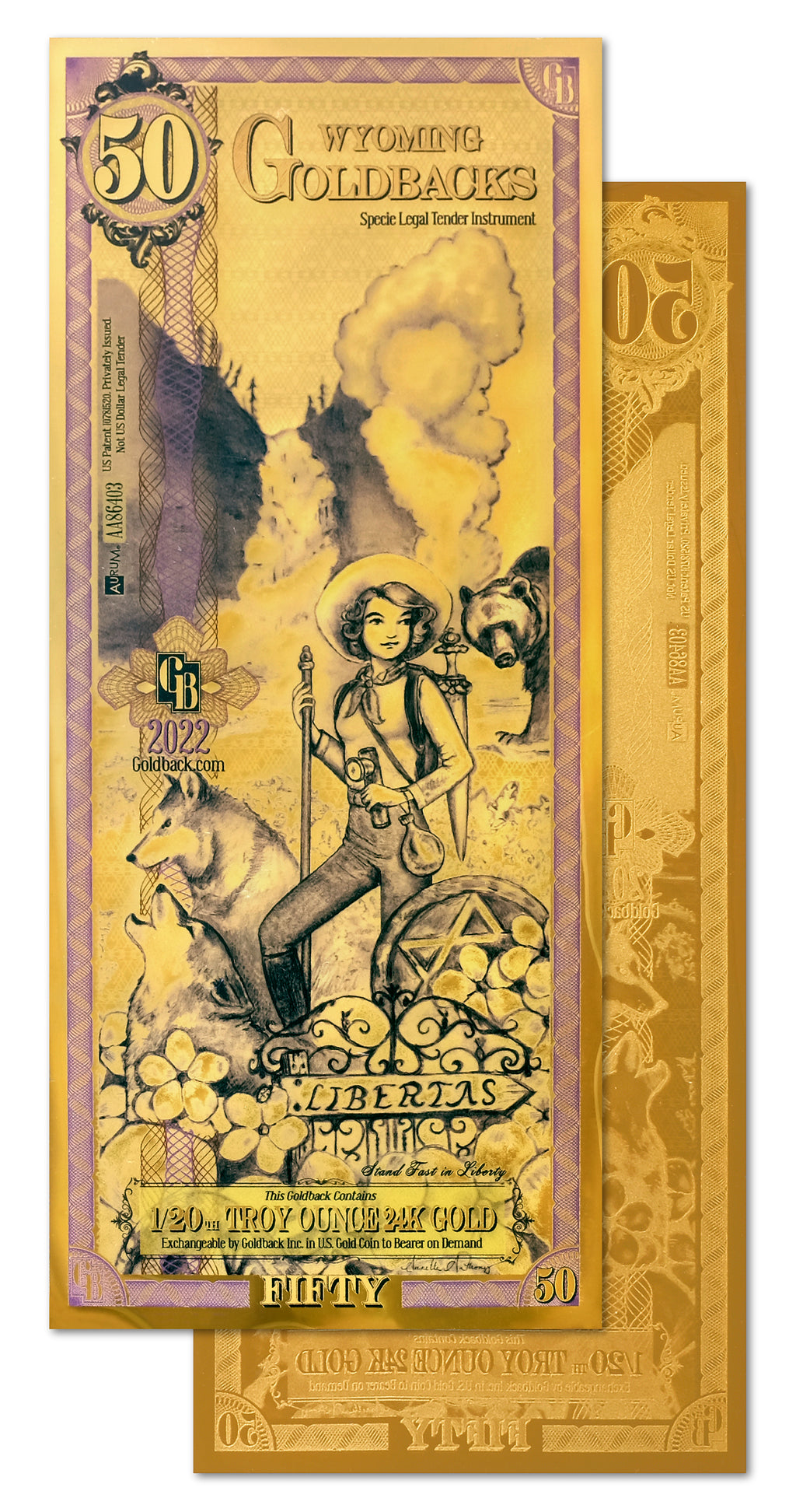 Wyoming 50 Goldback - Libertas (2024)