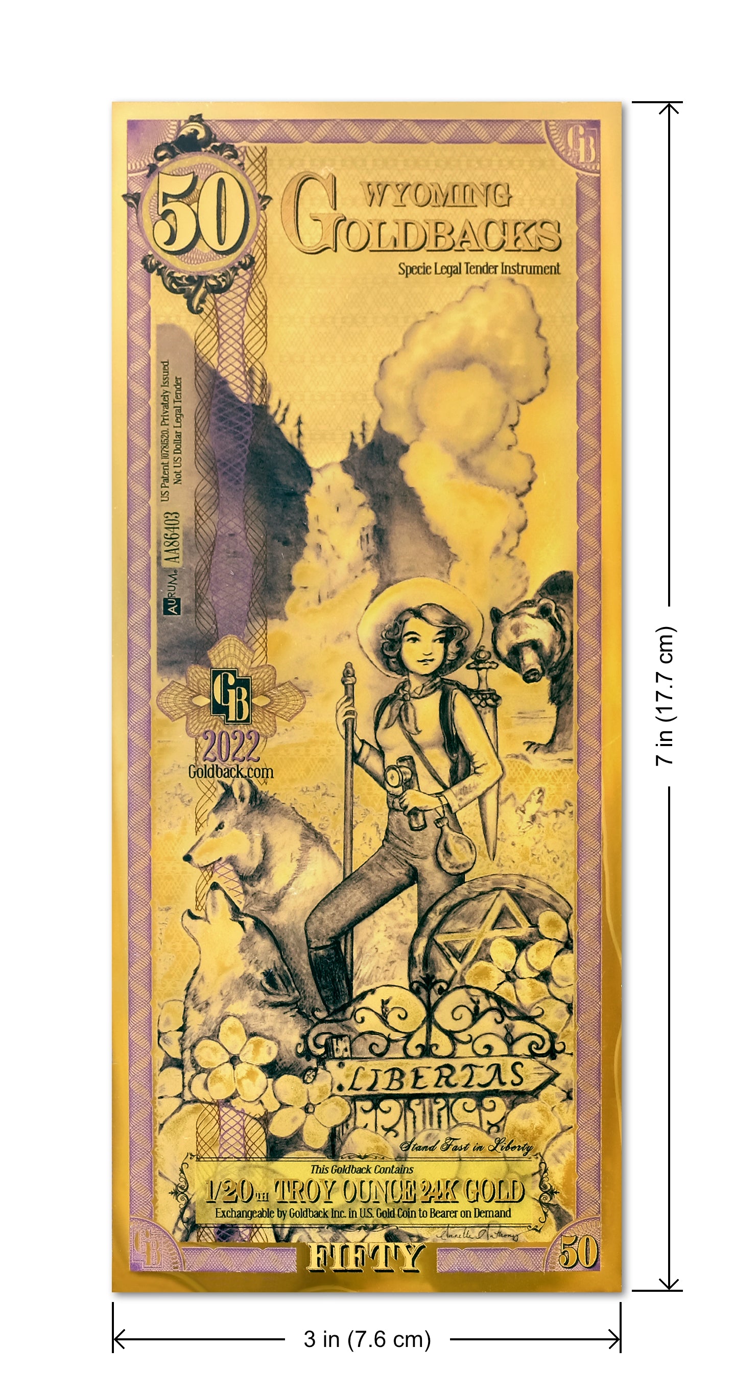 Wyoming 50 Goldback - Libertas (2024)