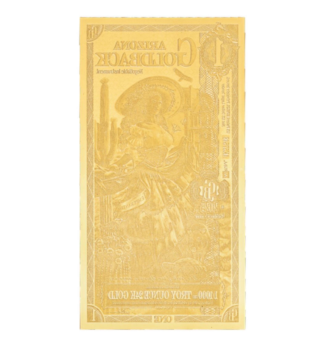 Arizona Goldback 1 Alpha Series - 1/1000 Troy Ounce 24K Gold