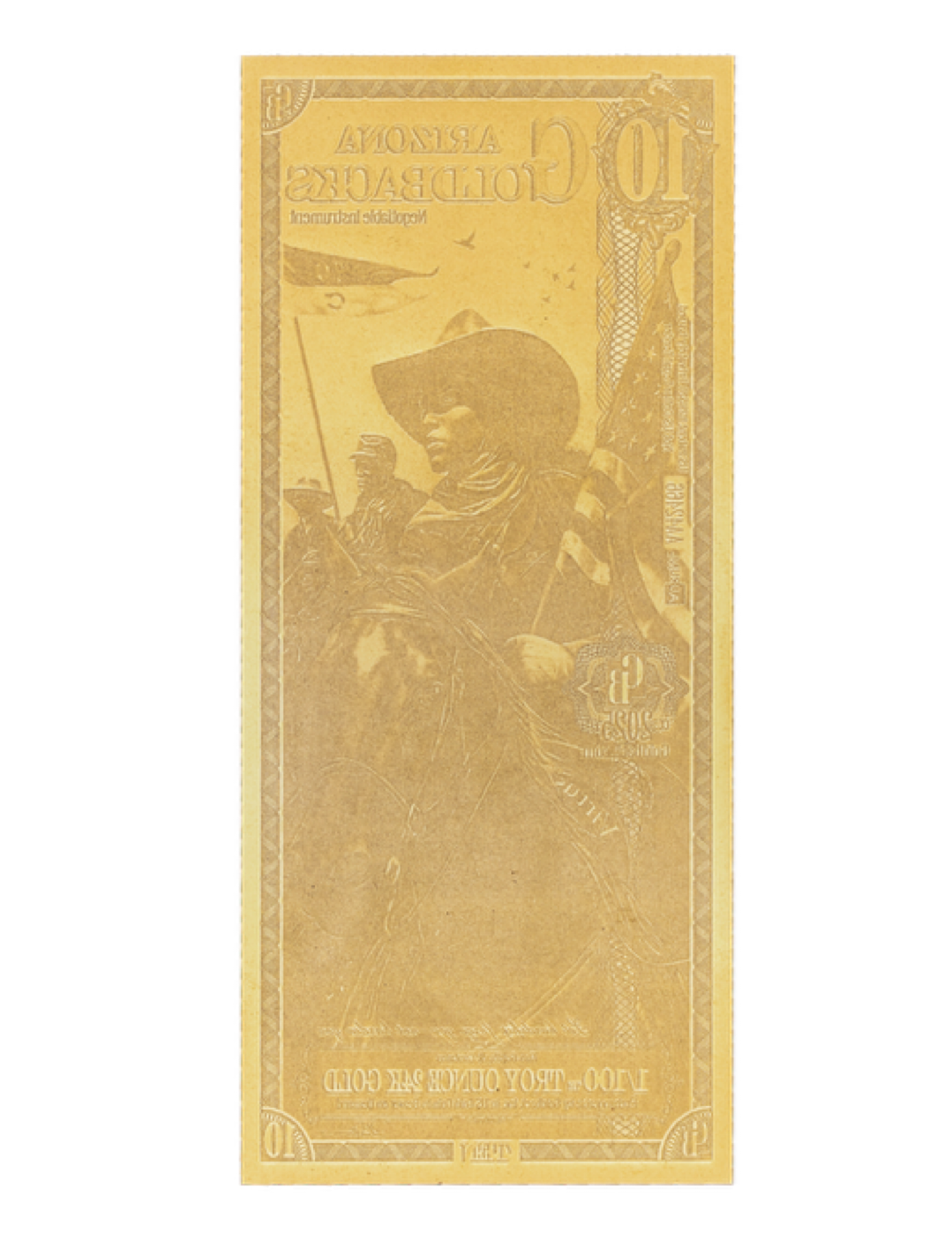 Arizona Goldback 10 Alpha Series - 1/100 Troy Ounce 24K Gold