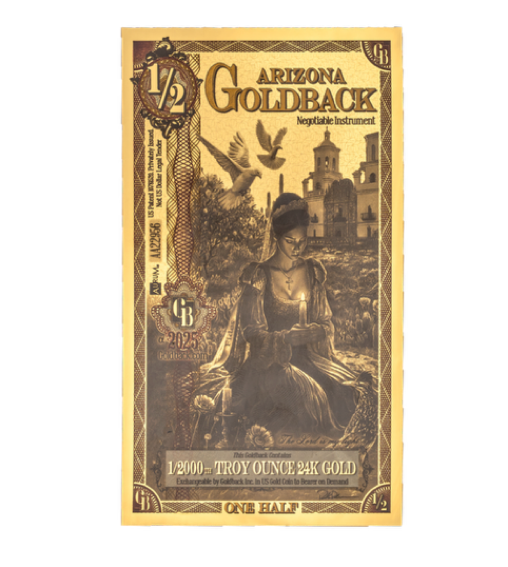 Arizona Goldback 1/2 Alpha Series - 1/2000 Troy Ounce 24K Gold