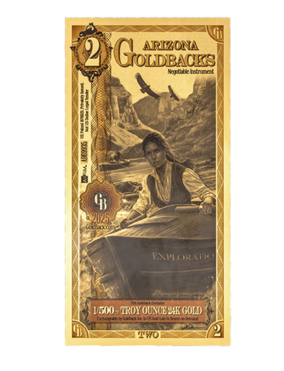 Arizona Goldback 2 Alpha Series - 1/500 Troy Ounce 24K Gold