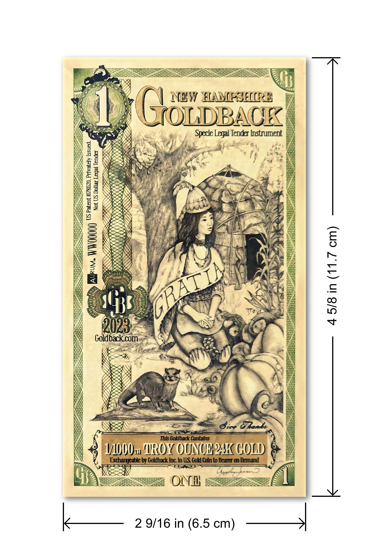 New Hampshire Goldbacks 1 - Gratia