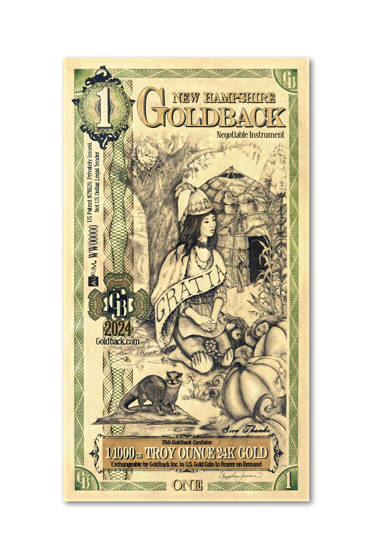 New Hampshire Goldbacks 1 - Gratia