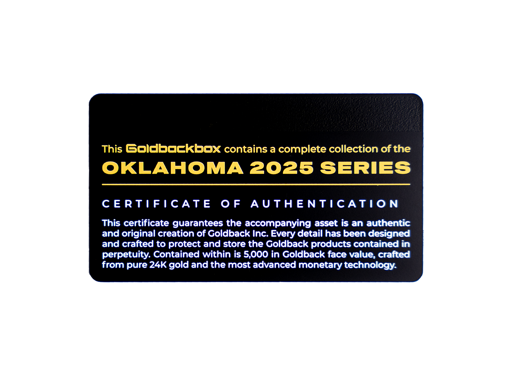 Oklahoma Goldback Alpha Series Collection Box - Complete Set