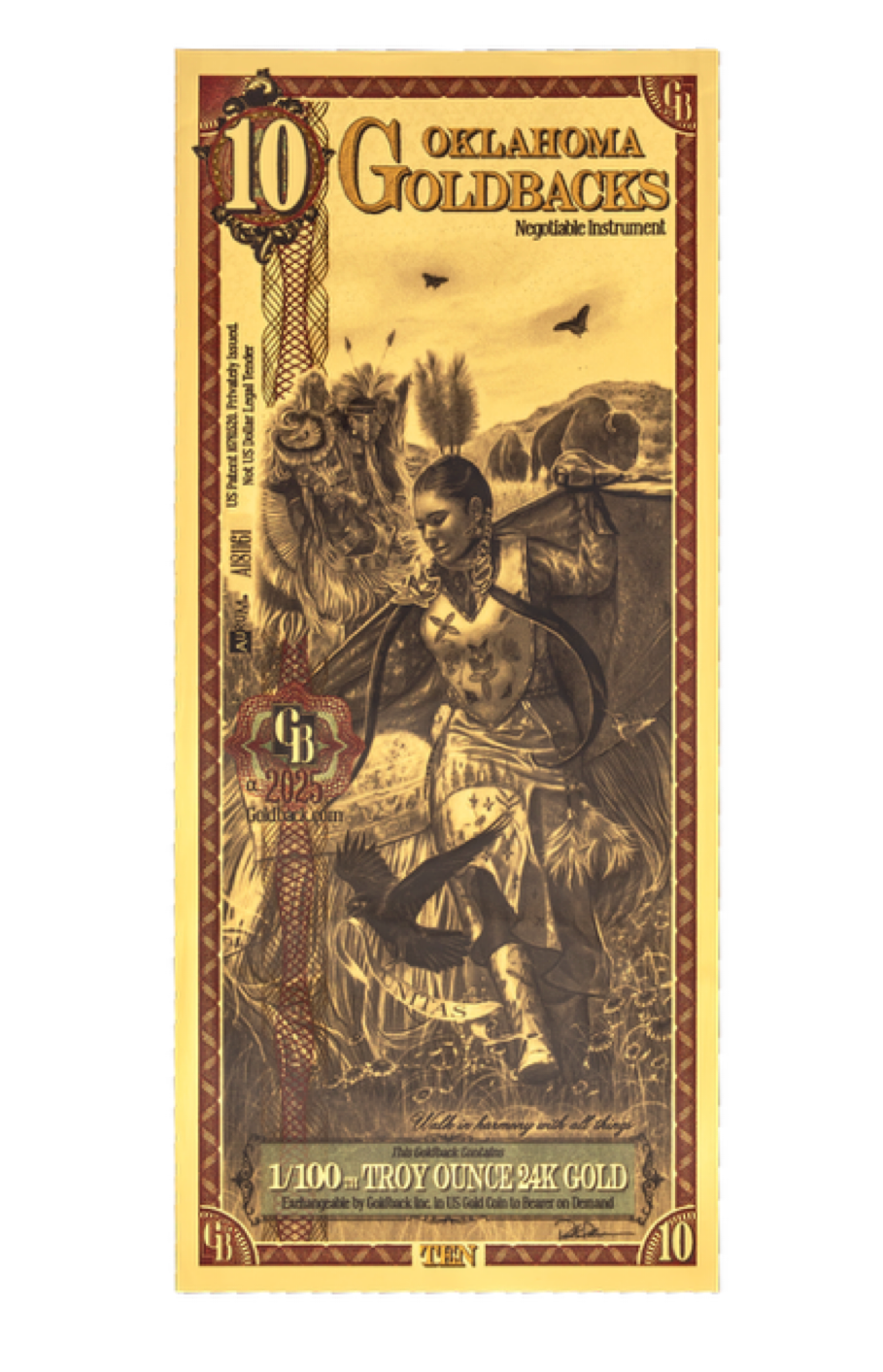 Oklahoma Goldback - 10 (Alpha) 2025