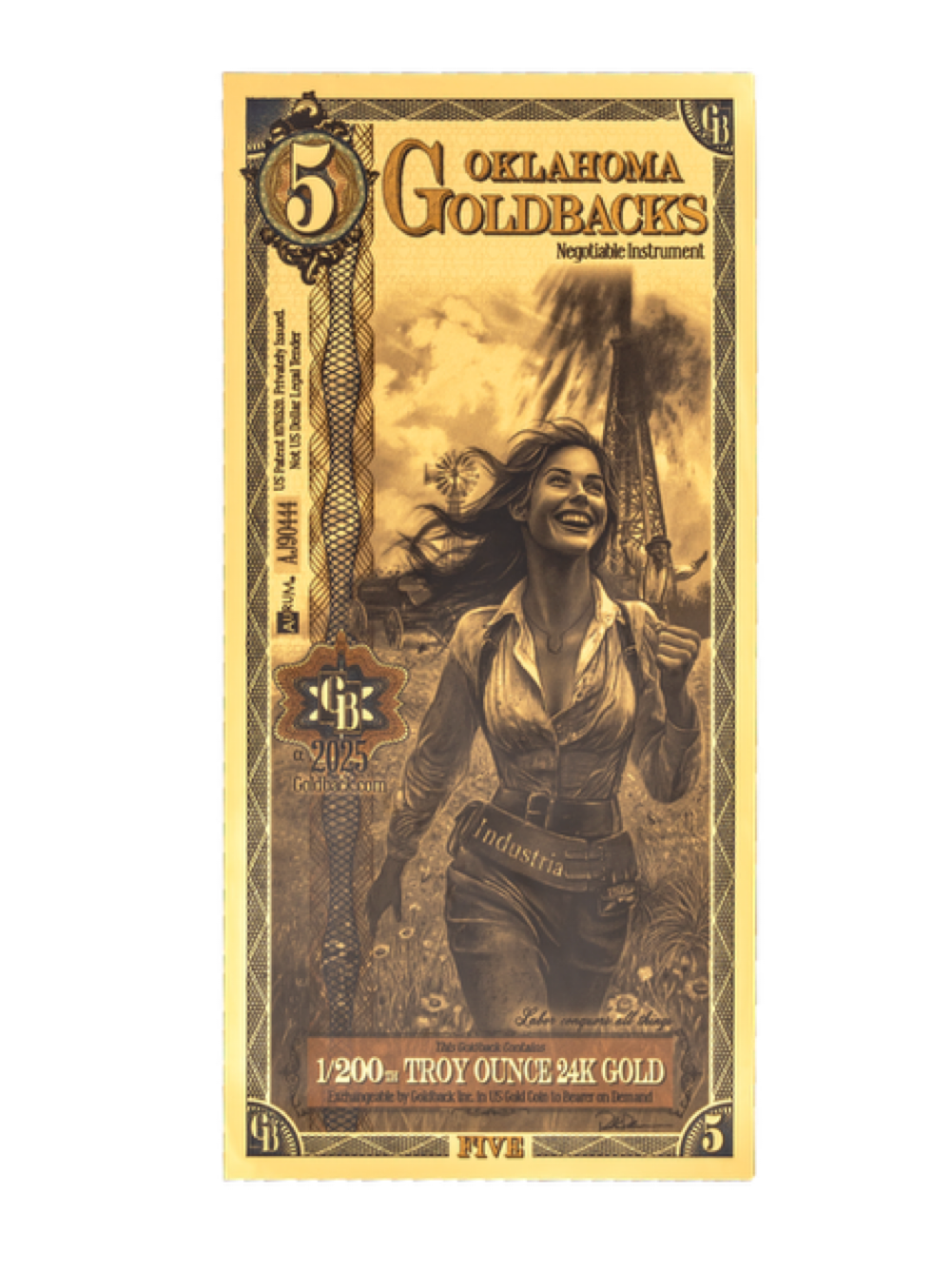 Oklahoma Goldback - 5 (Alpha) 2025