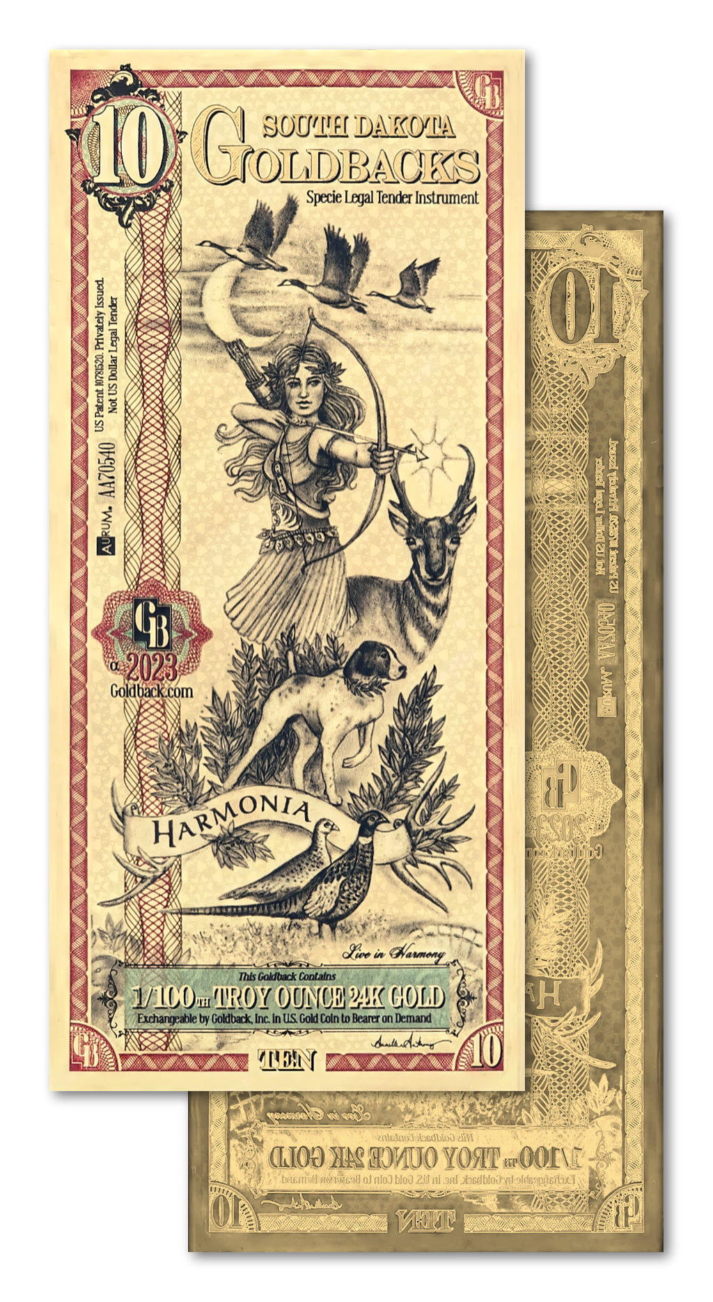 South Dakota 10 Goldback Alpha - 2023 Edition