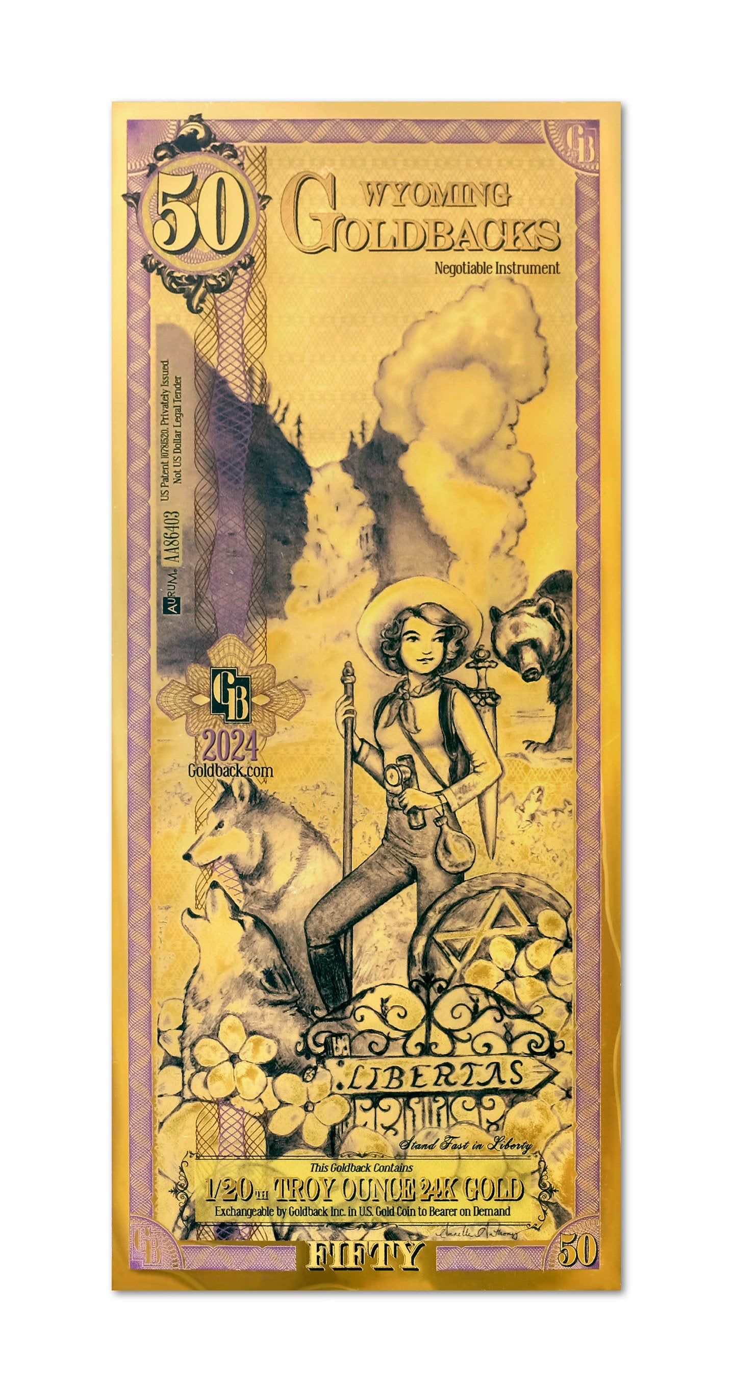 Wyoming 50 Goldback - Libertas (2024)