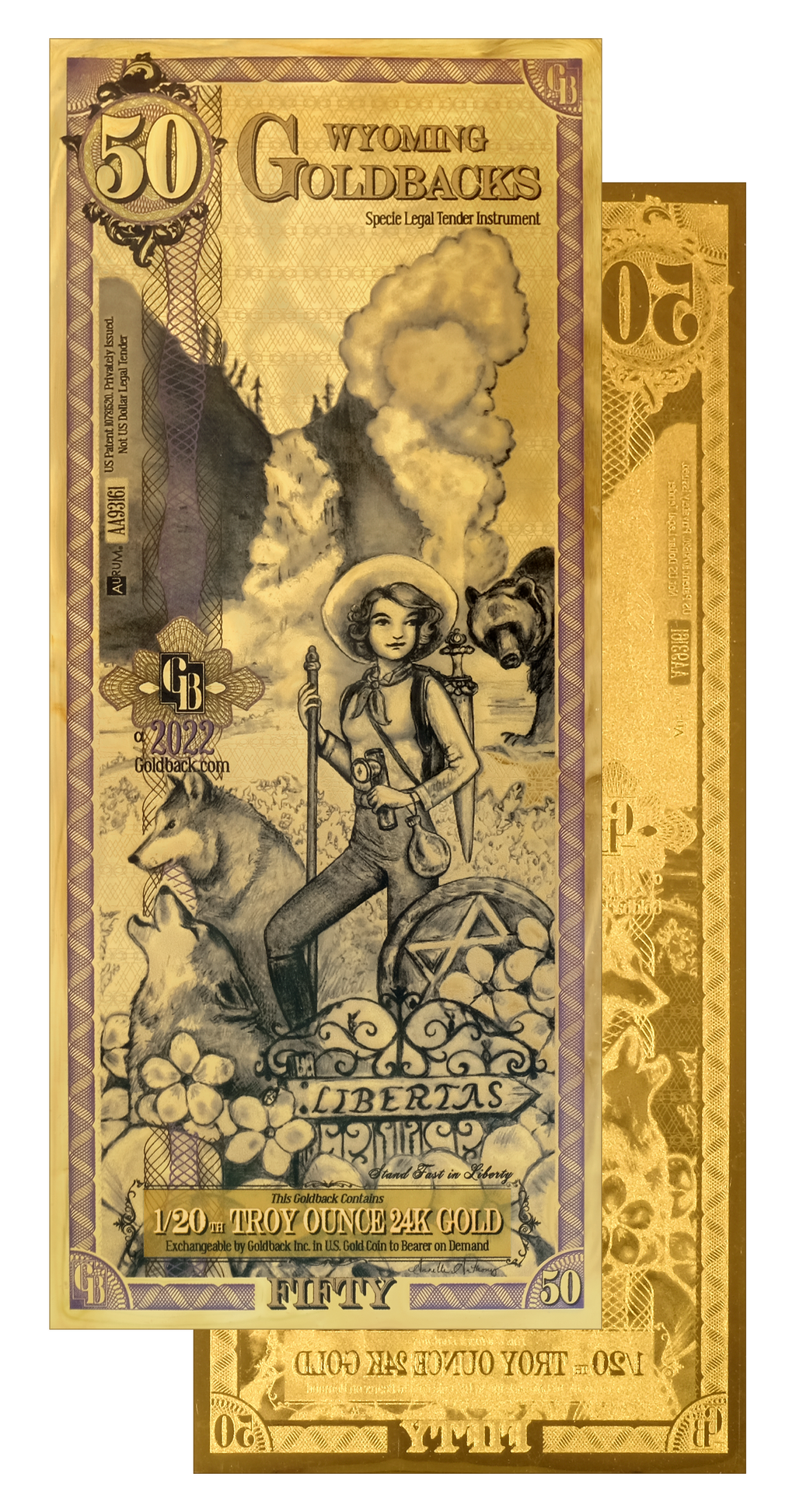 Wyoming Goldbacks 50 - Alpha Series