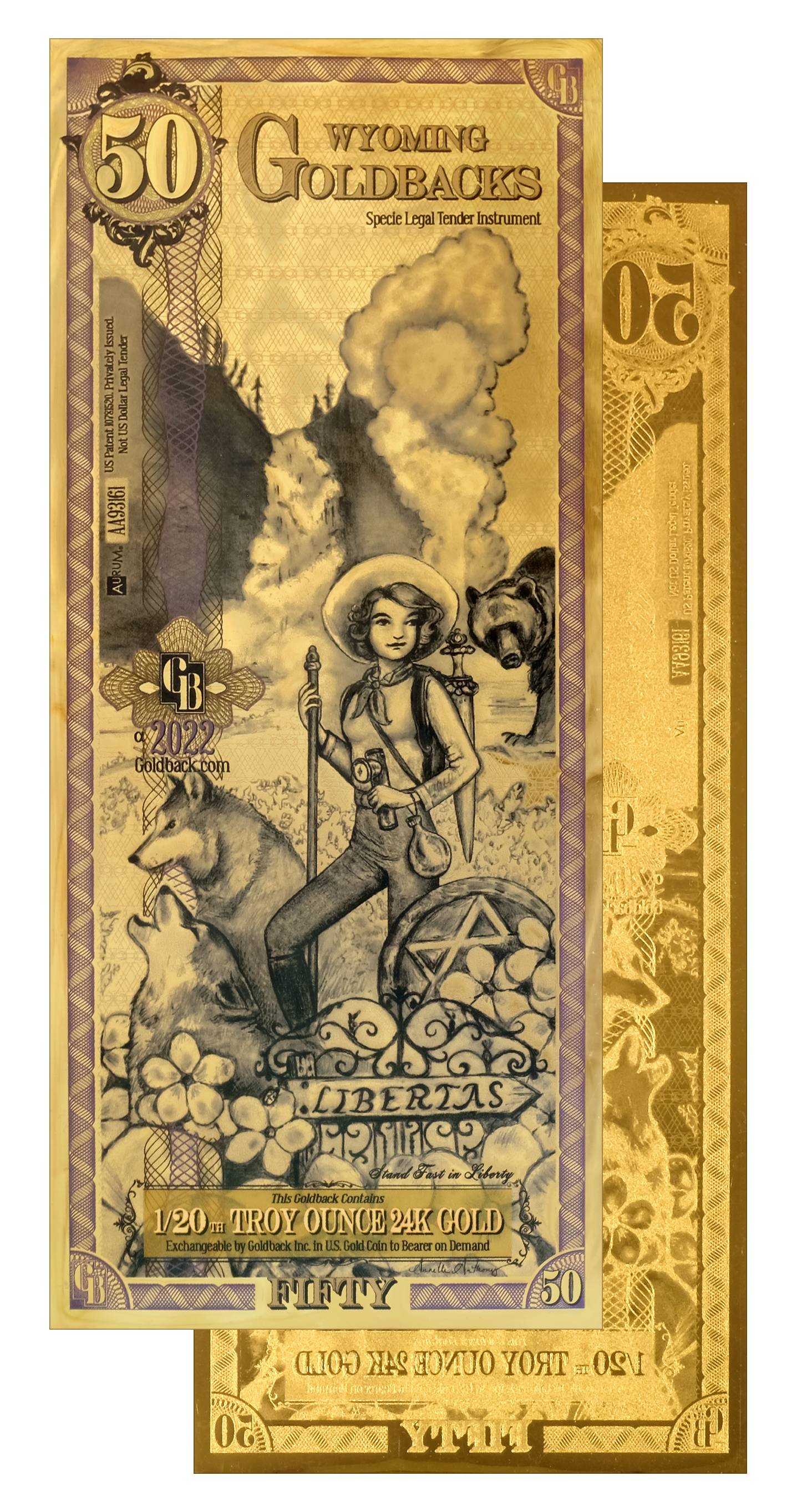Wyoming Goldbacks 50 - Alpha Series