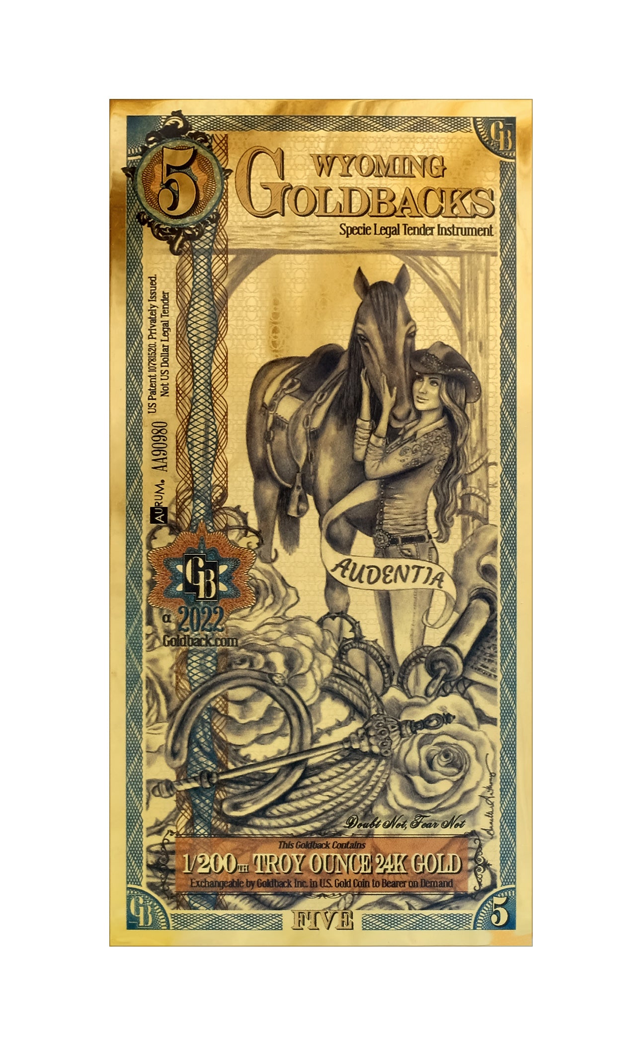 Wyoming Goldbacks 5 - Alpha Series