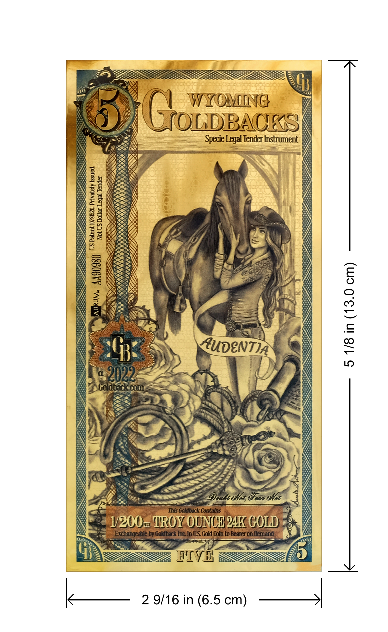 Wyoming Goldbacks 5 - Alpha Series