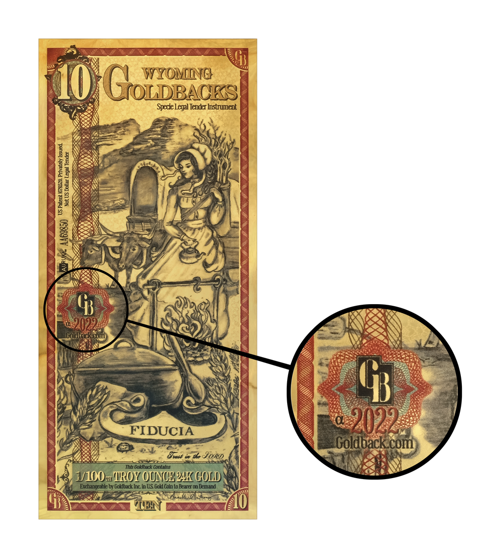 Wyoming Goldbacks 10 - Alpha Series