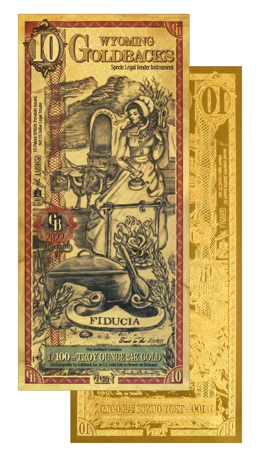 Wyoming Goldbacks 10 - Alpha Series