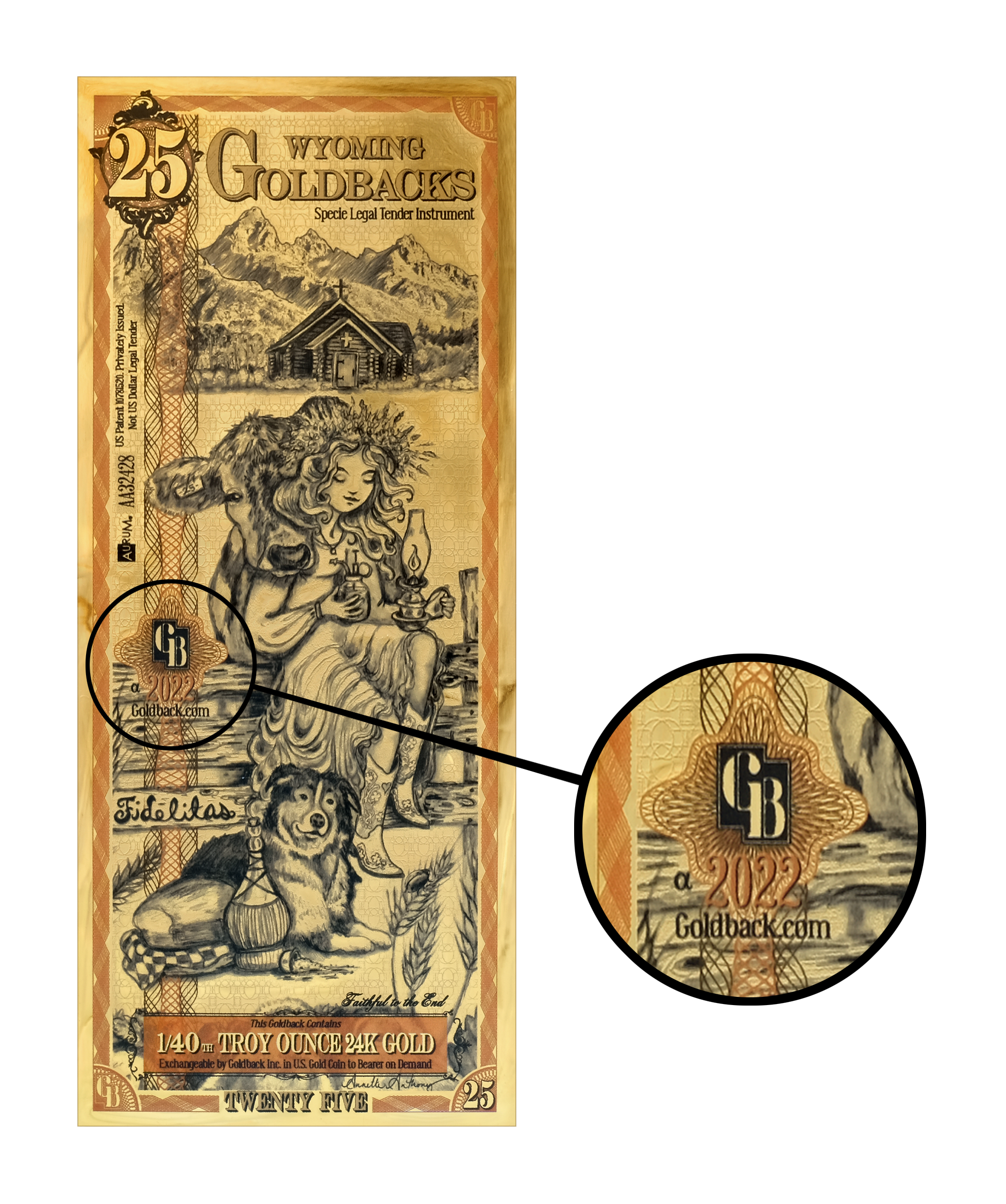 Wyoming Goldbacks 25 - Alpha Series